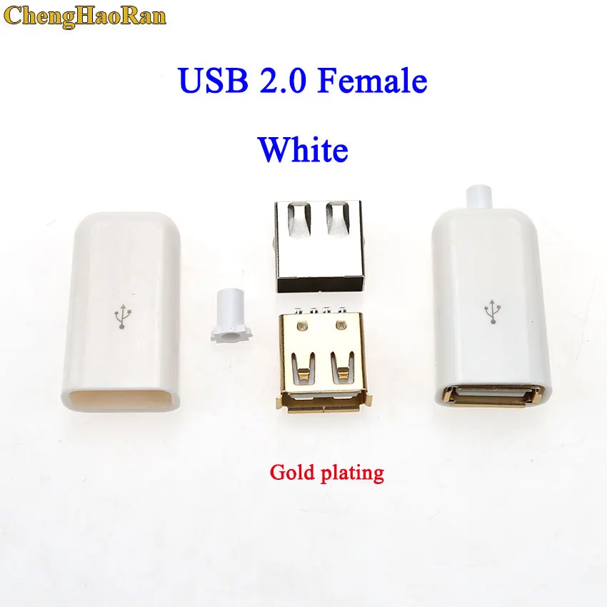 ChengHaoRan 1 шт. 5A USB Тип разъёма на Тип-c Мужской USB 5-контактный разъем Micro USB разъем Мужской Женский Разъем - Цвет: H-White