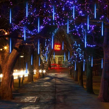 

LED Meteor Shower Rain Garden Tree HoliDay Light Waterproof Solar Powered 10 Tubes 360 LEDs lights