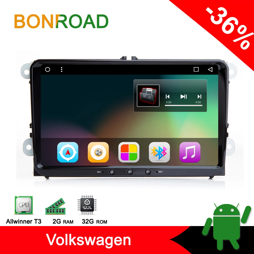 Автомобильный мультимедийный плеер Bonroad 9 дюймов Android 7 1 радио стерео для Volkswagen T5 B6