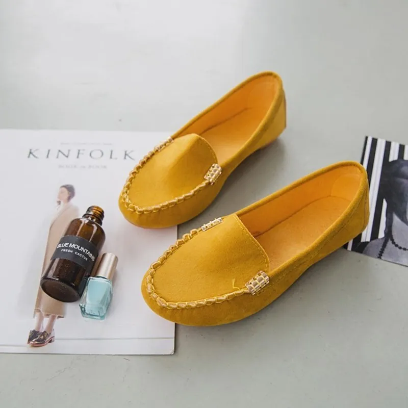 

New spring and summer fashion casual Sewing Thread flat Peas shoe foot lazy shoes comfortable and colorful female H14-56