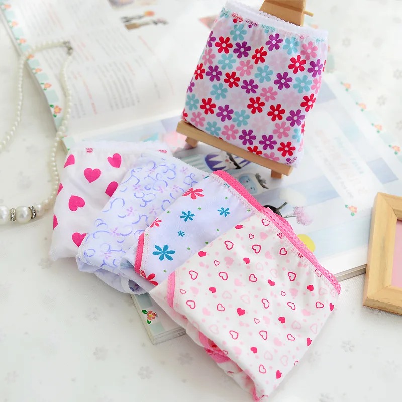 12Pc/lot Fashion Baby Girls Underwear Cotton Panties for Girls Kids Short Briefs Children Underpants 2-12years