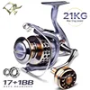 Nouveau haute qualité Max glisser 21KG bobine de pêche moulinet engrenage 5.2:1 rapport haute vitesse moulinet de filature coulée bobine carpe pour l'eau salée ► Photo 1/6