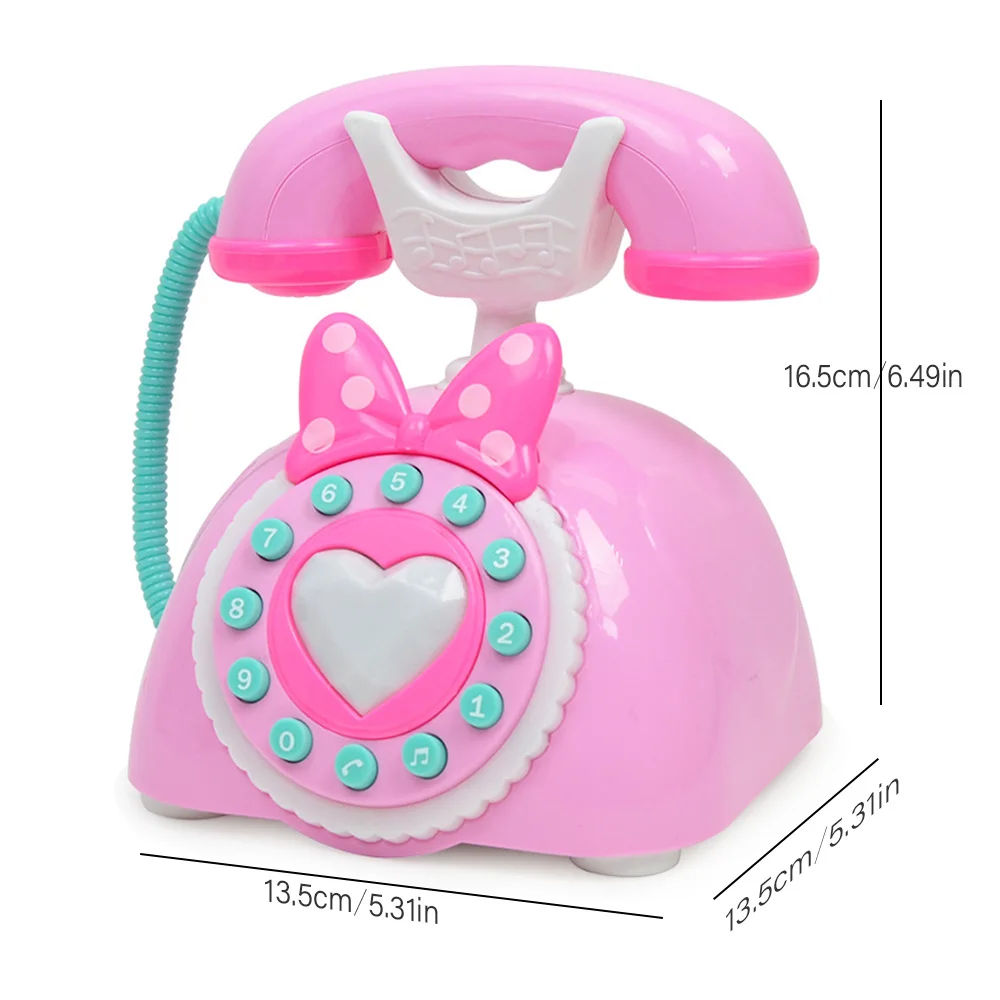 Enigma do Vintage Playhouse para Crianças Luz dos Desenhos Simulação Retro Telefone Brinquedos Música Som Animados Fixo Brinquedo Musical Educação Precoce 8 Computers & Electronics