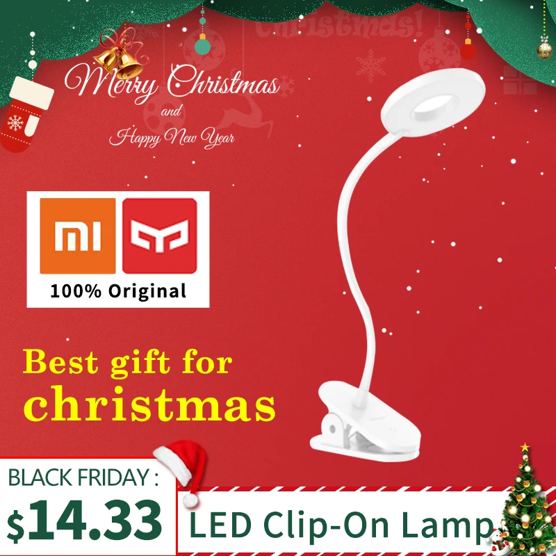 

Xiaomi Yeelight LED Desk Light Clip on Lamp USB Rechargeable 5W 360 Degrees Adjustable Dimming Reading Lamp For Bedroom