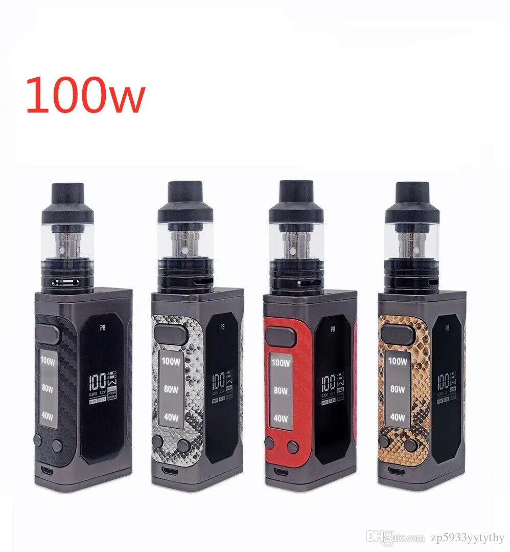 

100% original 100W vape kit LED Screen with 2200mah Bulit-in Battery Vaporizer fashion Box Mod Huge Vapor Electronic Cigarette