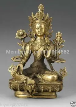

0050 Tibetan Bronze 4-Hand Kwan-yin Buddha Statue Figure 7"