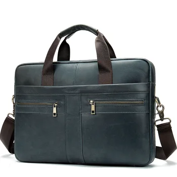 

Large capacity leather men's bag for business and leisure