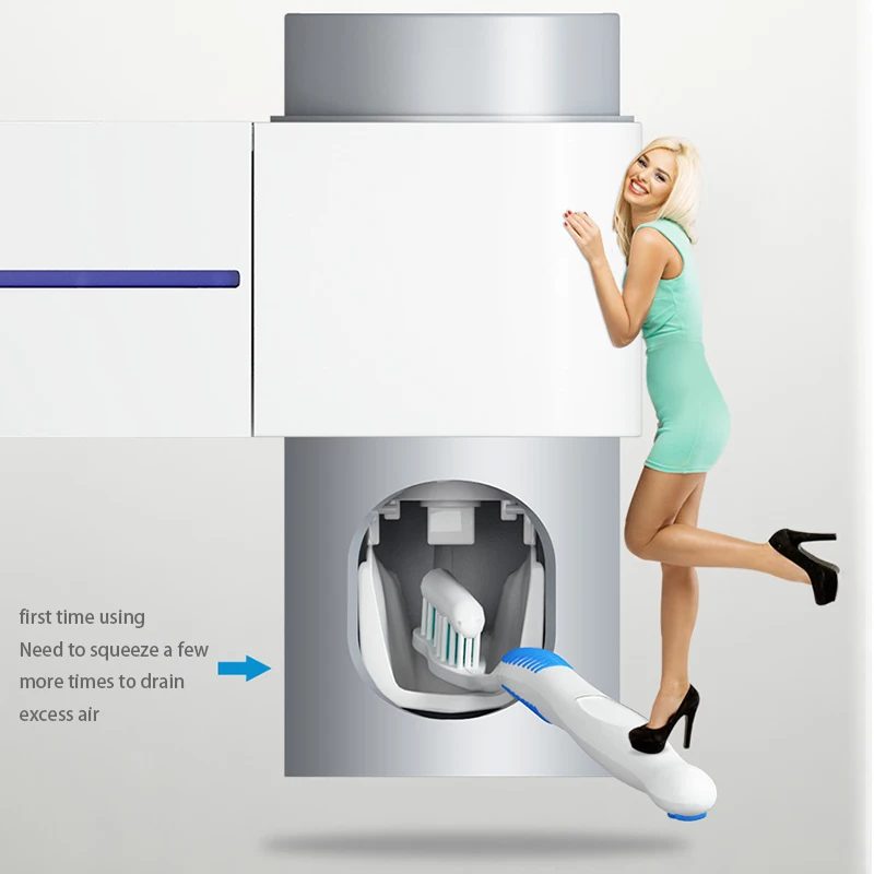 Держатель для зубной щетки Автоматический Дозатор для зубной пасты очиститель стерилизатор ультрафиолетовый свет для ванной аксессуары набор