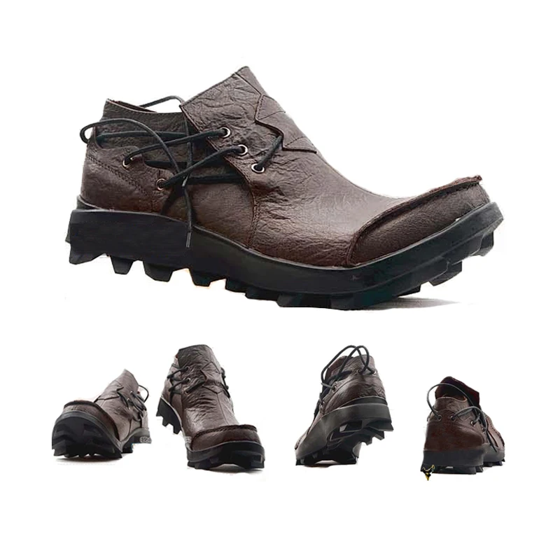 Повседневная мужская обувь из воловьей кожи в европейском и американском стиле модные ковбойские ботинки на толстой подошве мотоциклетная обувь кожаная обувь sh