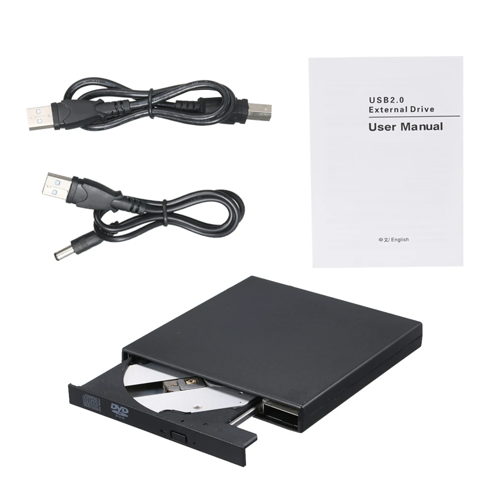 Портативный USB внешний привод DVD/CD-ридер плеер драйвер DVD-ROM w/USB кабель для Windows Vista IOS для ноутбуков и настольных компьютеров
