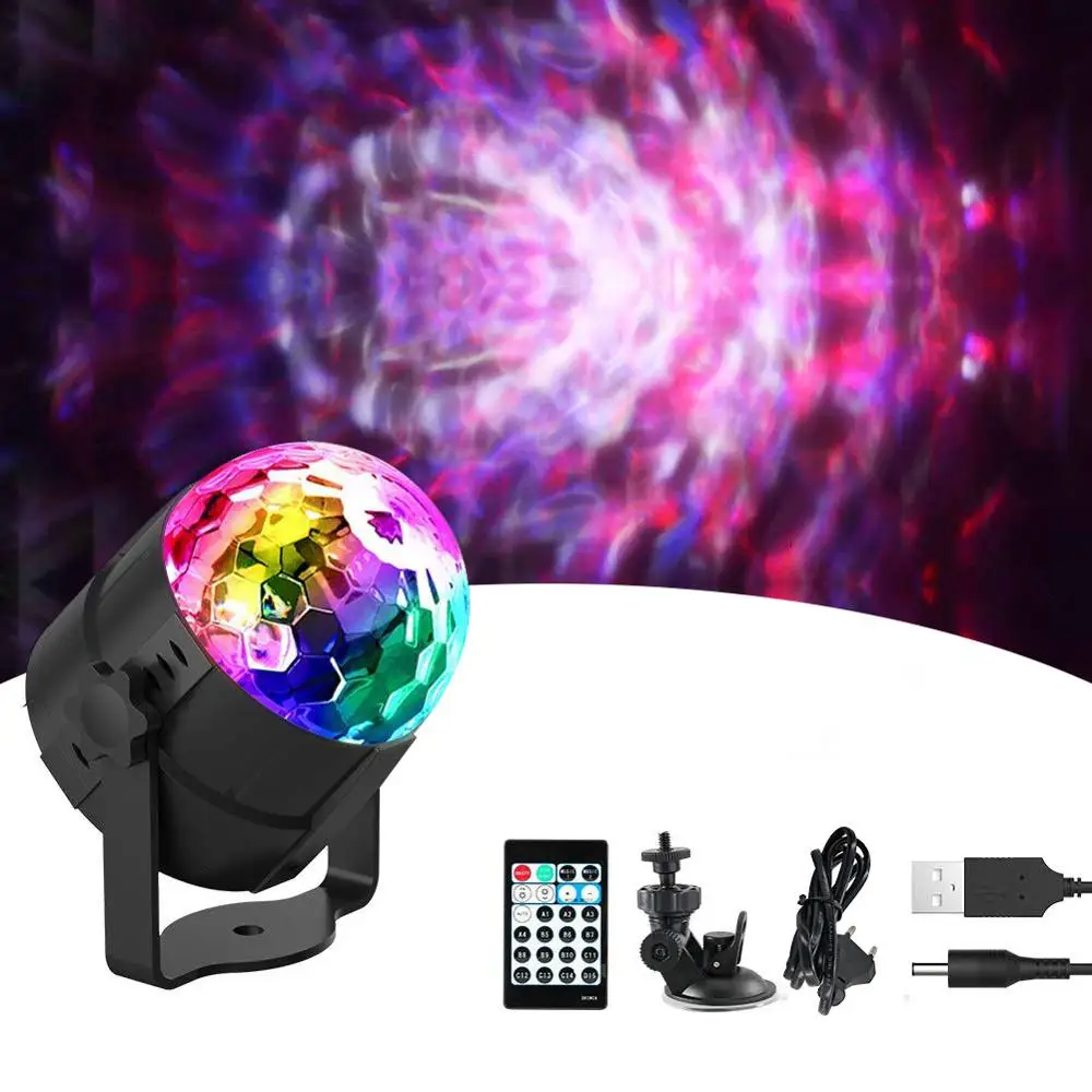 Binval 15 RGB светодиодный дискошар Вечерние огни Звук Активированный волны океана светодиодный сценический свет DJ огни с пультом дистанционного управления для домашнего клуба