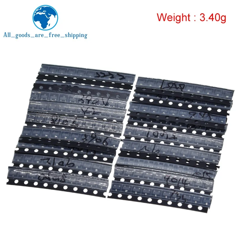 Transistors Kit TZT Transistor Assorted Kit (SOT-23) 18kinds*10pcs = 180pcs 2N2222 S9013 S9014 S9015 S9018 S8050 S8550 5551 5401 2N3904 2N3906