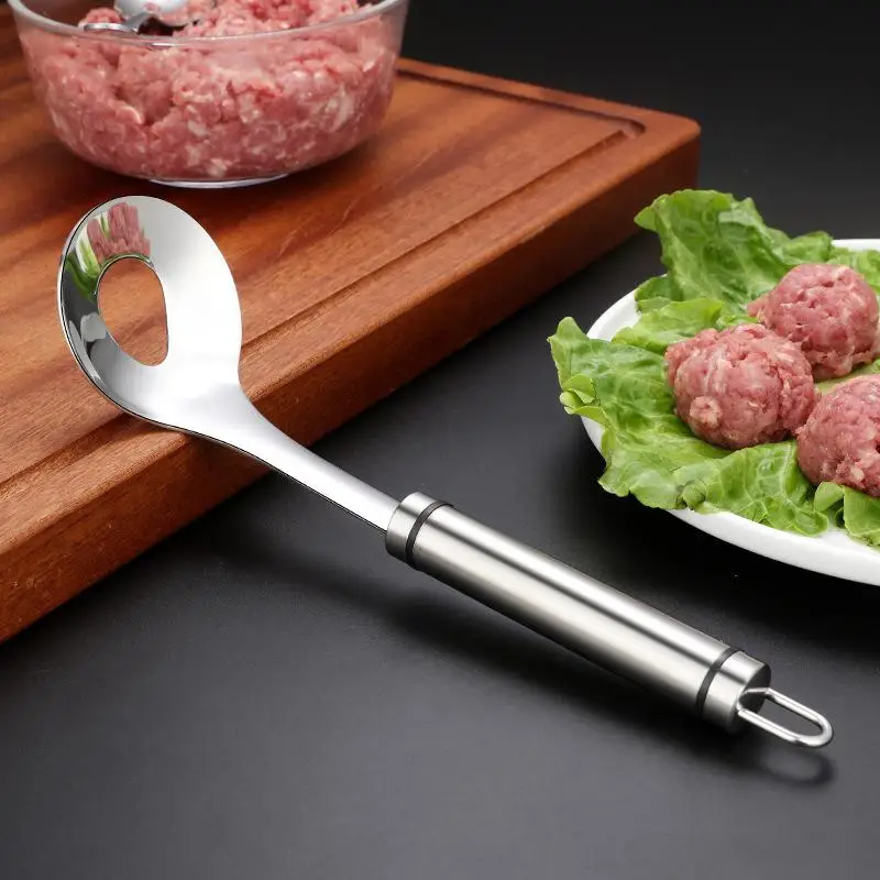 Нержавеющая сталь антипригарный Meatball клип DIY приспособление для приготовления мяса рыбы плесень ложка кухонный гаджет