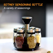 Вращающиеся Бутылочки для приправ, контейнеры для приправ, Набор для специй, перец, спреи, бутылки, солонка, держатель, кухонный стеллаж для хранения, Органайзер