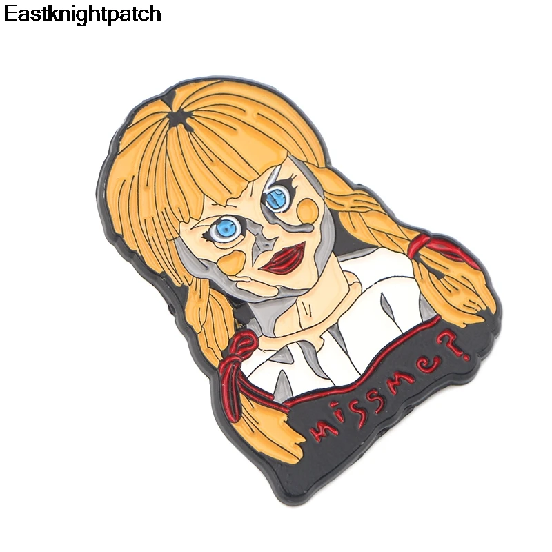 Annabelle террор призрак ужас знаки различия для женщин и мужчин рюкзак шляпа одежда обувь diy украшения панк Броши ремесло поставка E0994