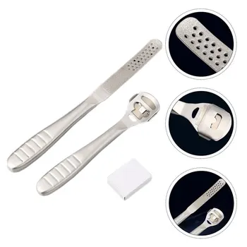 

3pcs Stainless Steel Callus Treatment Practical Durable Foot Scraper Callus Grinder Extra Blades for Home Salon