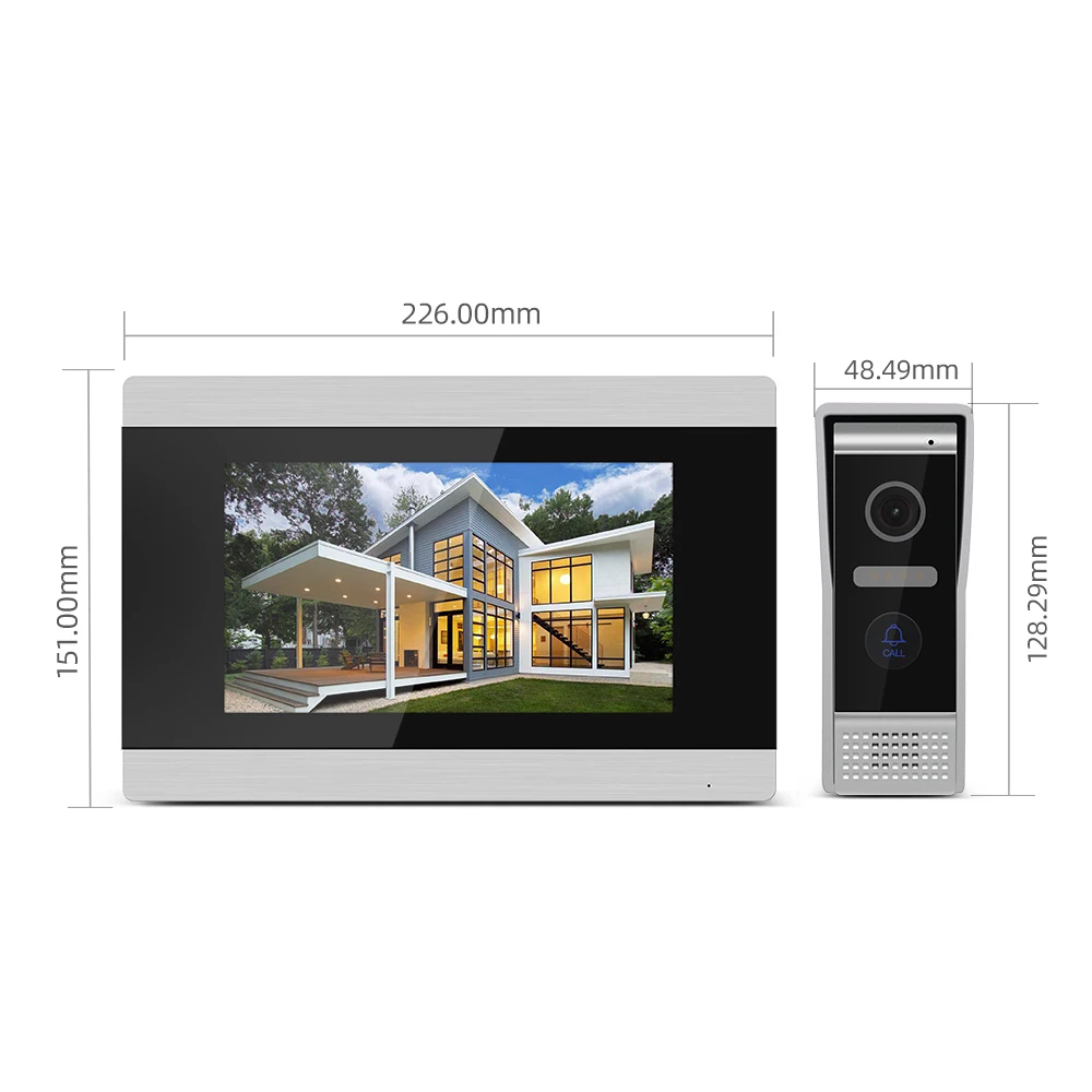 Jeatone Tuya smart 7 inch Touch Screen video intercom for home night vision device doorbell camera WIFI Monitor ship from Europe