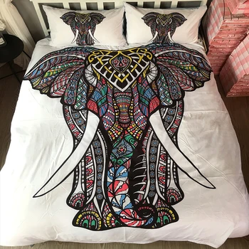 

Lychee 3D Digital Ethnic Style Fitted Sheets Elephant Mattress Cover Four Corners With Elastic Band Bed Sheets Multi-size