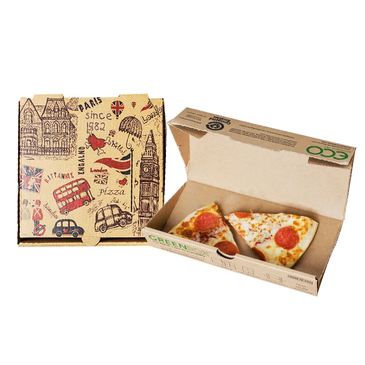 Custom Printer Cheap Wholesale Colourful Pink  Disposable Food Delivery Carton Paper Pizza Packaging Box 3