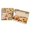 Custom Printer Cheap Wholesale Colourful Pink  Disposable Food Delivery Carton Paper Pizza Packaging Box 3