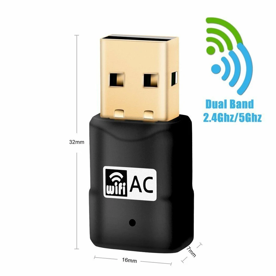 600Mbps USB 와이파이 어댑터, 600M 듀얼 밴드 와이파이 무선 네트워크 카드 동글, AC600, 2.4GHz, 5GHz LAN, PC 노트북 무료 드라이버