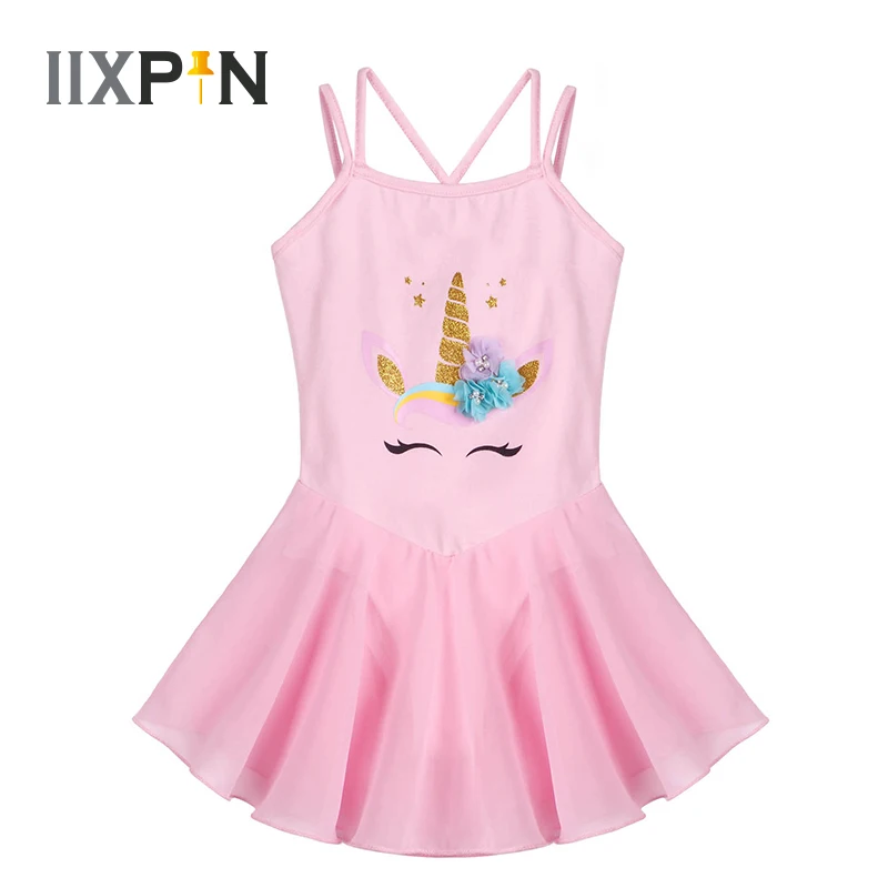 

Kids Ballet Dance Gymnastics Leotard Dress Sleeveless Cartoon Horse Print Ballet Tutu Dress Girls Stage Ballrina Party Costumes