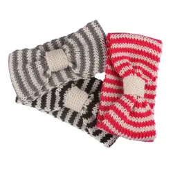 Two-Tone Stripes Hair Band Wool Knitted Bow Headband Autumn And Winter New Headwear For Womnen
