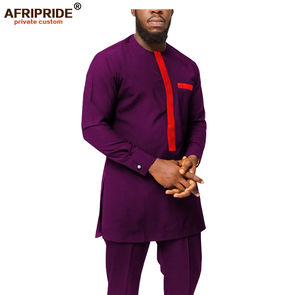 90% OFF 2019 Dashiki Men African Clothing Ankara Shirts and Pants Set Tracksuit Tribal Outfits Bazin Riche 2 Piece AFRIPRIDE A1916056