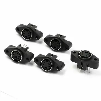 

5 Pcs Computer DIN 4 Mini Pin Female Connector Port S-video Adapter Sockets