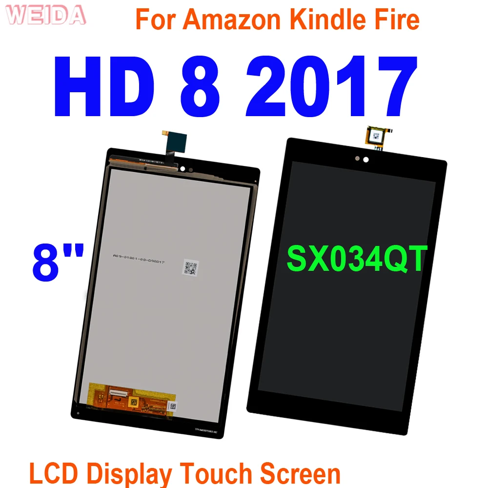 8  AAA+ LCD For Amazon Kindle Fire HD8 2017 HD 8 2017 LCD 7th Gen SX034QT LCD Display Touch Screen Digitizer Assembly Tools