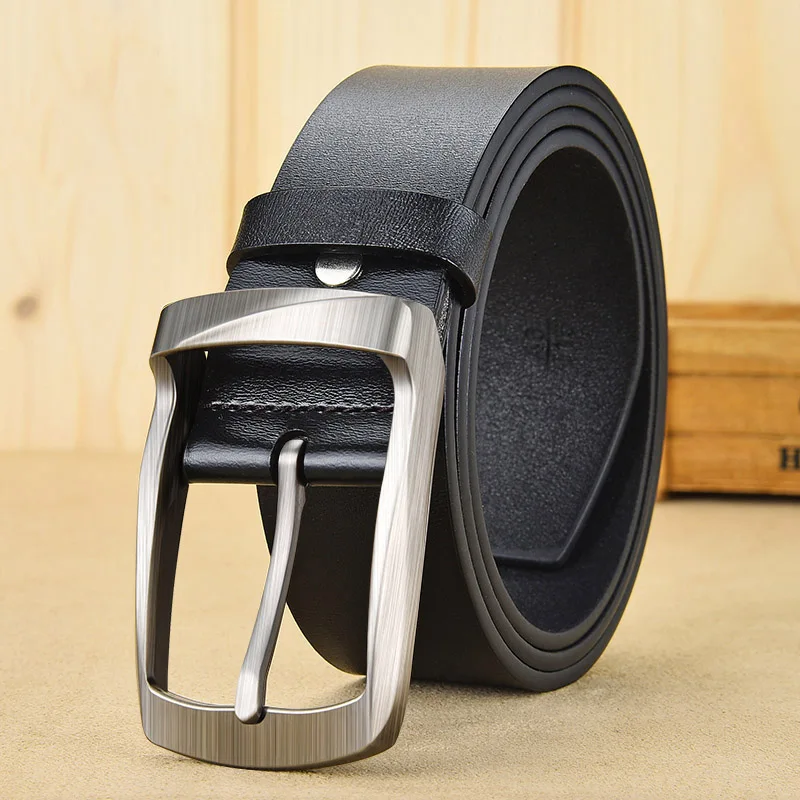 JIFANPAUL men's business retro fashion belt alloy material pin buckle with trend jeans students high quality belt free shipping - Цвет: VB-black