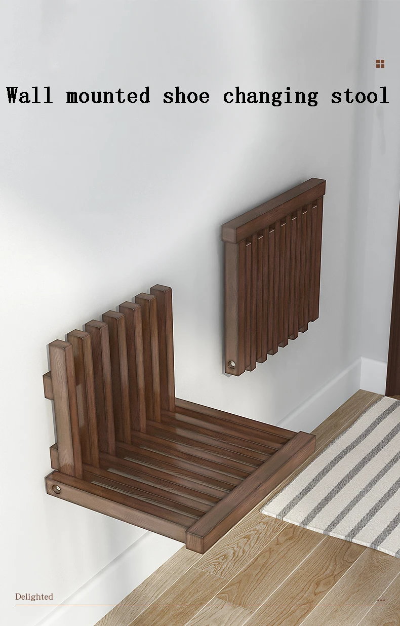 Description Picture 2 of itemWall Hanging Bathroom And Shower Chair Ultra Thin Hidden Shoe Changing Stool Bathroom Furniture Folding Chair Porch Stools