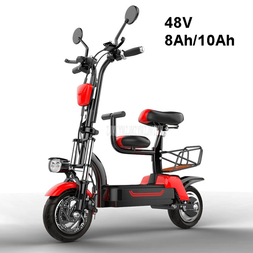 48V 8Ah/10Ah Foldable Electric Scooter With Baby Seat Two Wheel Instead Of Walking City Mini Adult