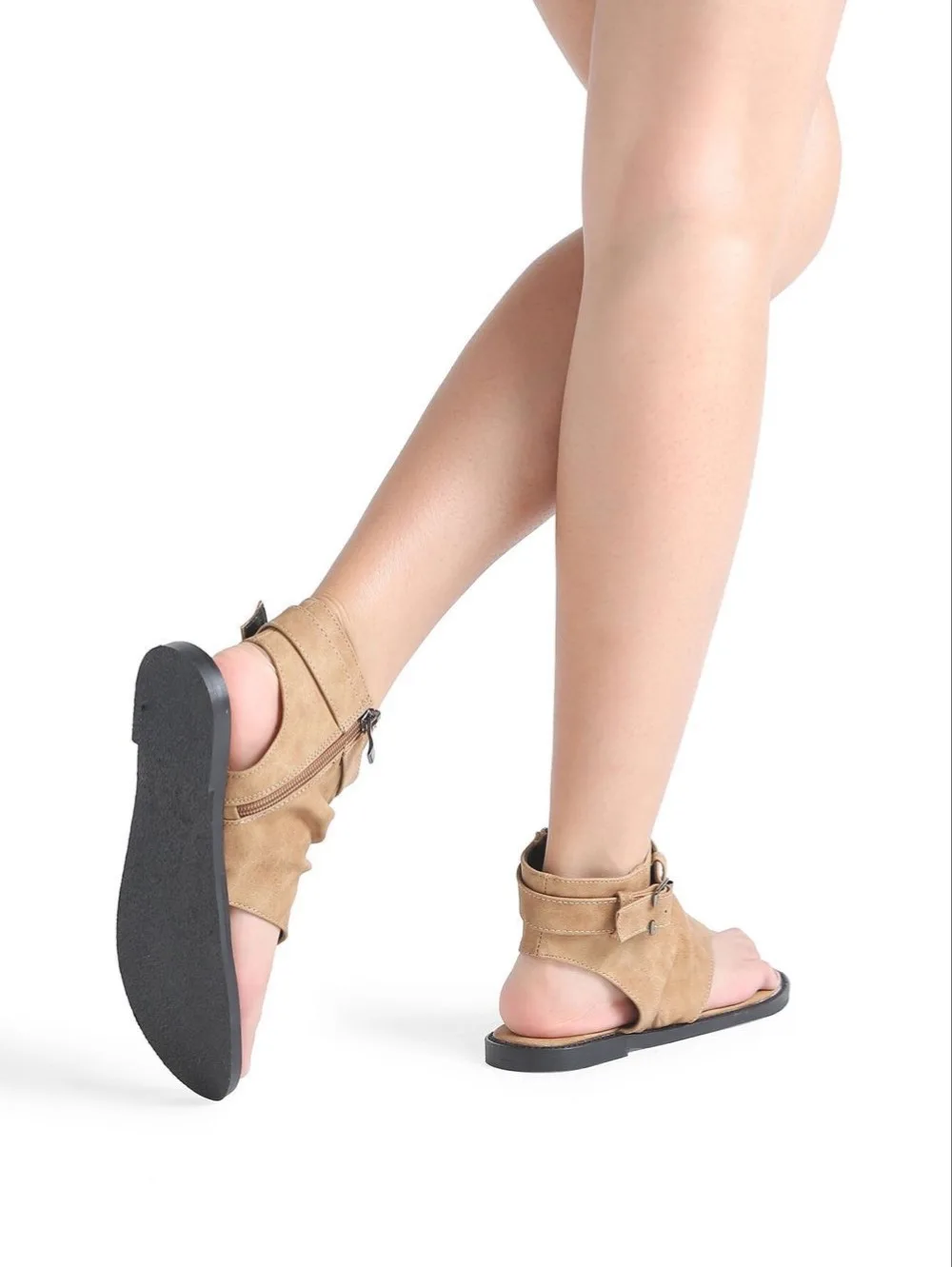 Большой Размеры на выход с пряжкой прозрачная обувь в римском стиле, пляжные сандалии, Sandalias Mujer, сандалии-Вьетнамки Для женщин сандалии, плоская обувь