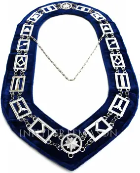 

Masonic master Mason chain collar Masonic Regalia Knights Templar Metal Golden Chain Collar Blue Bass