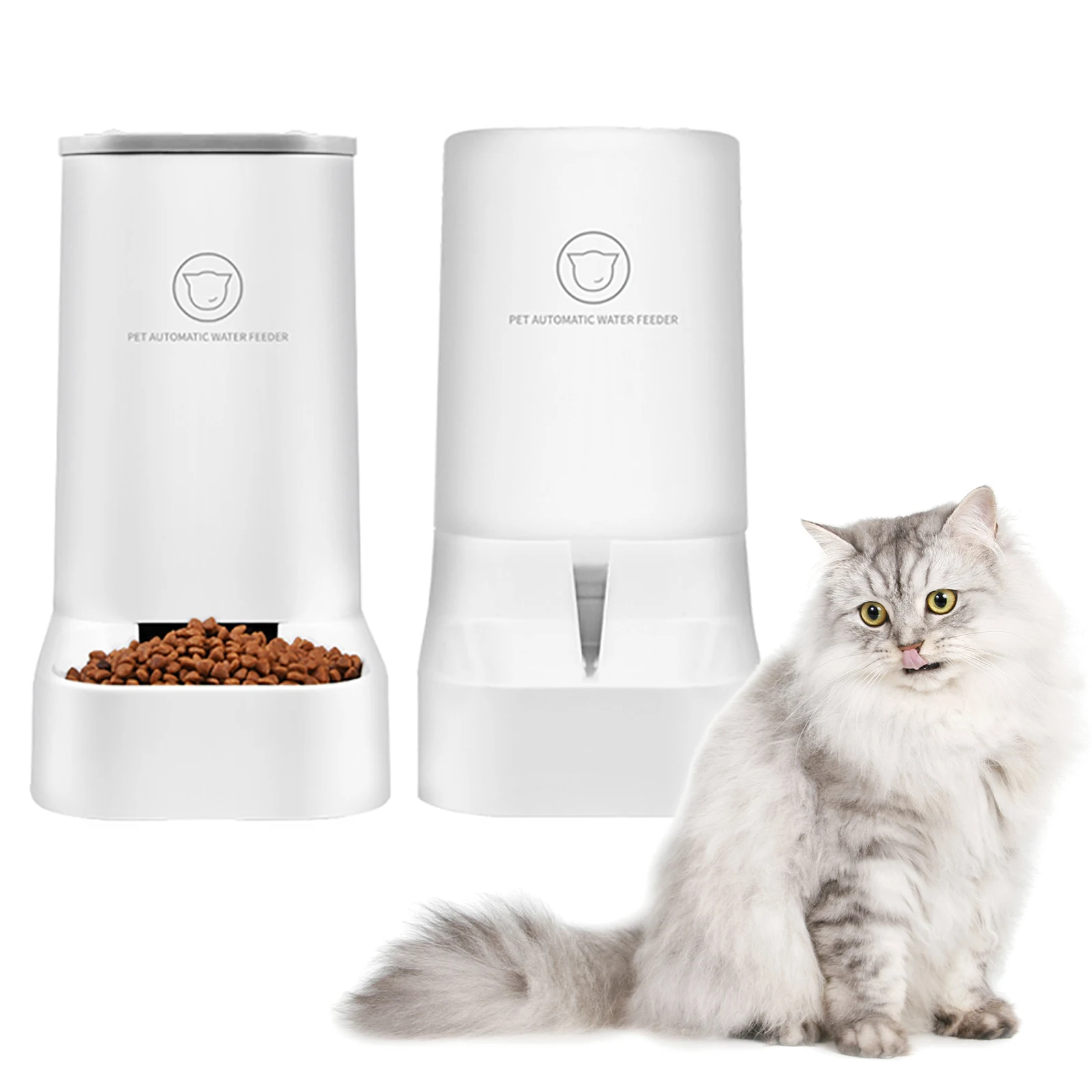 Automatic Feeder for Pet Dog Cat Water Dispenser Fountain Plastic Safety 2.1kg/3.8L Dog Cat Feeding Bowl Container Pet Supplies