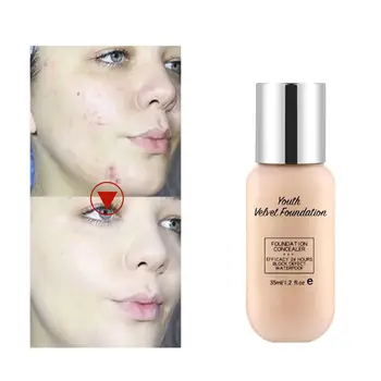 

Pro Full Cover Liquid Foundation Cream Hydrating Whiten Base Make Up Cream Micronized Formula Effective Control Shine Pores