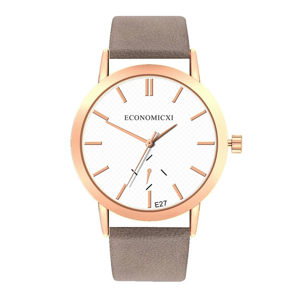 E Simple Women watch Leather strap Casual Bracelet Watch Quartz Mesh Belt Band Wrist Watches relojes para mujer montre homme - Цвет: E