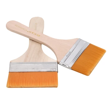 

Oil Paint Brushes Wooden Handle Long Flat Head Brush Painting Brush Household Cleaning Supplies