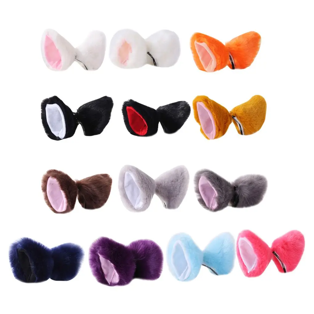Lolita Anime Cosplay Long Fur Fox Ears Hair Clip Party Neko Cat Ear |