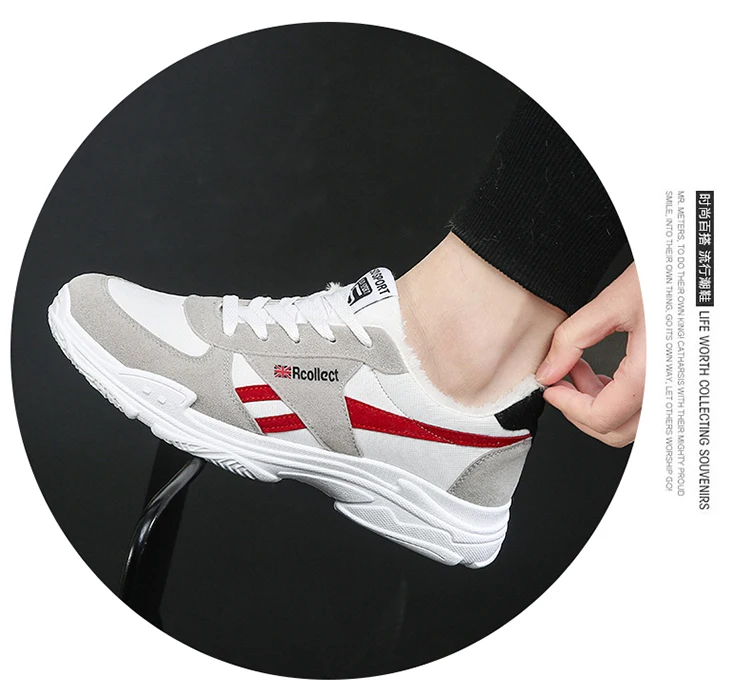 Tennis Shoes for Men Comfortable Platform Mens Shoes Winter Plush Warm Sneakers Sport Athletic Footwear Zapatillas Hombre