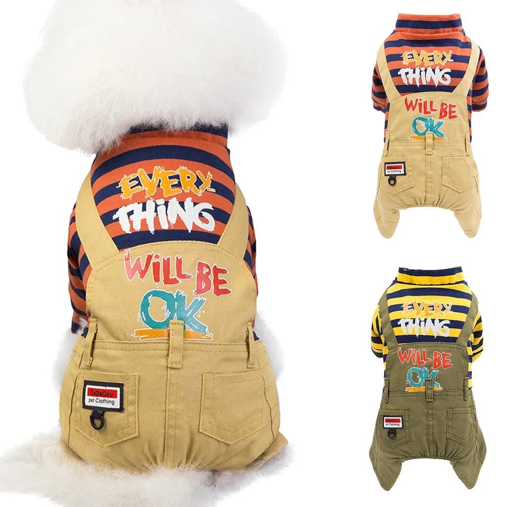 

2019 New New Pet Four-legged Stripe Coat Autumn And Winter Keep Warm Cat Dog Clothing