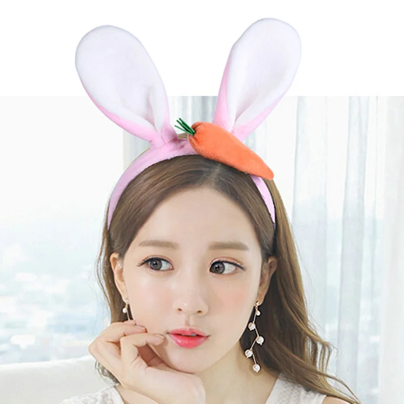 Lovely Carrot Rabbit Ears Cartoon Cloth Headband Cute Women Girls Children Festival Party Hair Accessories Headdress puzzle soft puppy pet supplies cute carrot plush chew squeaker sound squeaky dog toys small animals products 