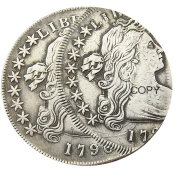 

United States Of America 1796 Liberty Dollar Two Faces Error Silver Plated Copy Coin