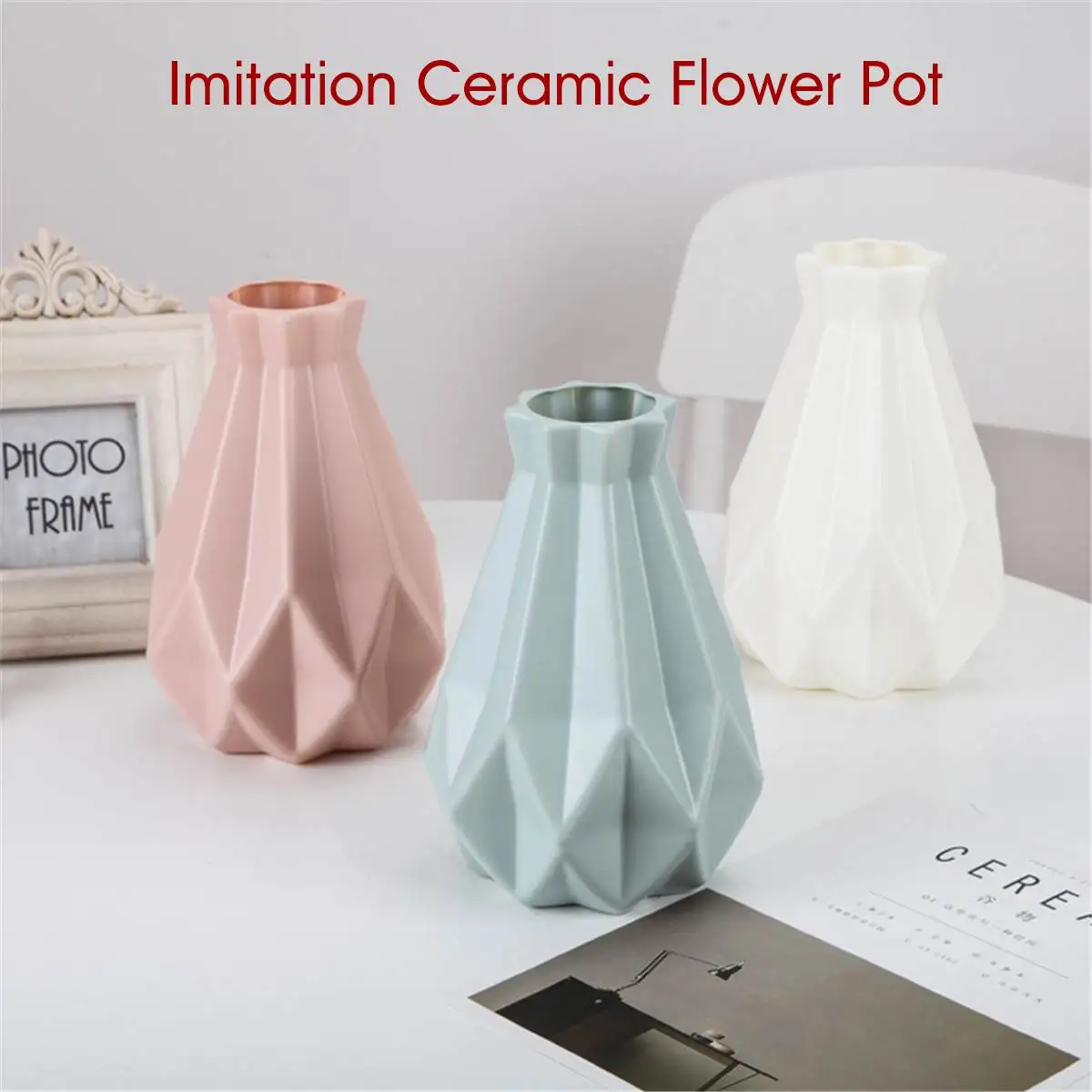 クリアランス販売中 幾何学的なノルディック折り紙セラミック花瓶装飾モダンなシンプルな創造的リビングルームホームデスクトップソフト 日本海側の大雪交通 Www Vacuslim48 Com
