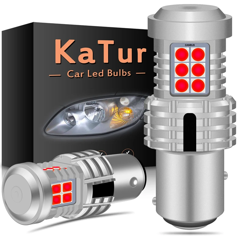 Katur 2pcs Canbus LED 1157 P21/5W BAY15D Car Brake Stop Lights Bulbs Error Free No Hyper Flash Amber Yellow White Red