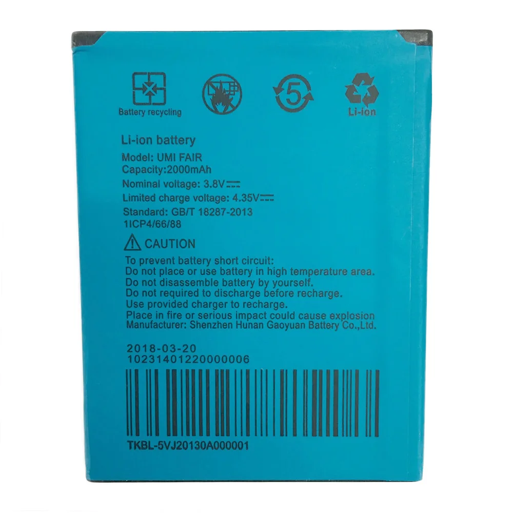 

5pcs/lot Battery For Umi Fair Battery 2000mAh