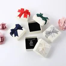 

New Jewelry Box Ring Necklace Bracelet Storage Box Bow Ribbon Packing Box High-end Jewelry Display Box Jewelry Accessories