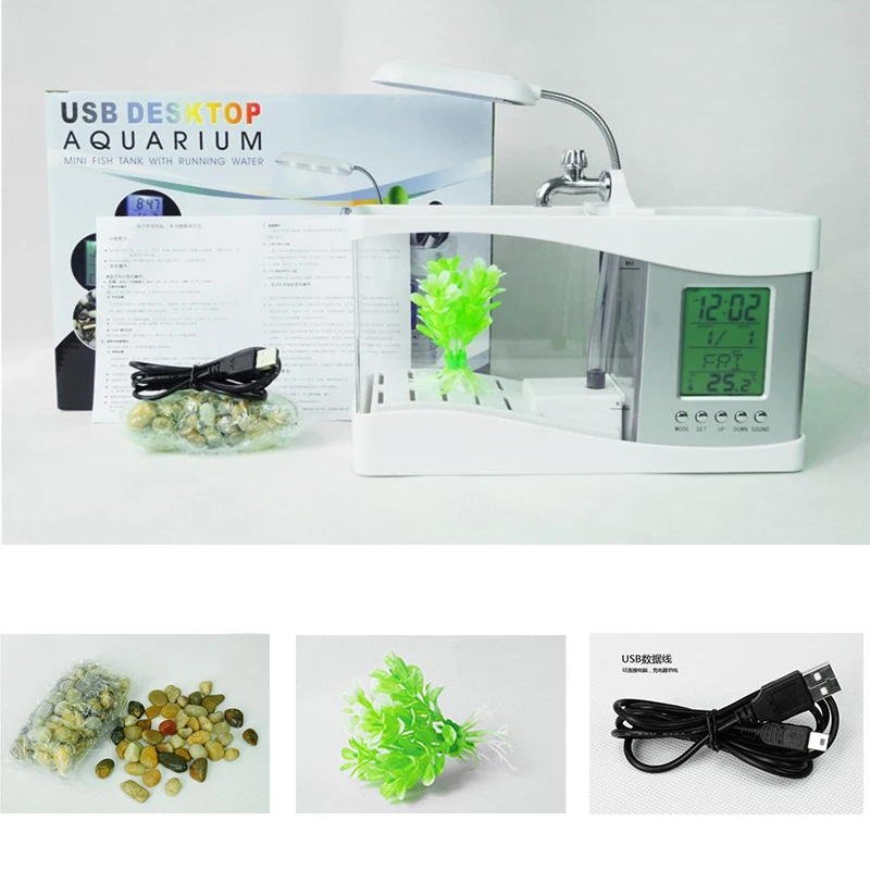 Multifunctional LED Aquarium Fish Tank Light For Small Fish Tank , USB , Pen Holder, Table Lamp, Calendar, Calendar