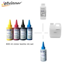 Jetvinner 800 мл текстильные чернила набор белые текстильные чернила, чистящая жидкость, краска для белой ткани, фиксирующее средство для футболок